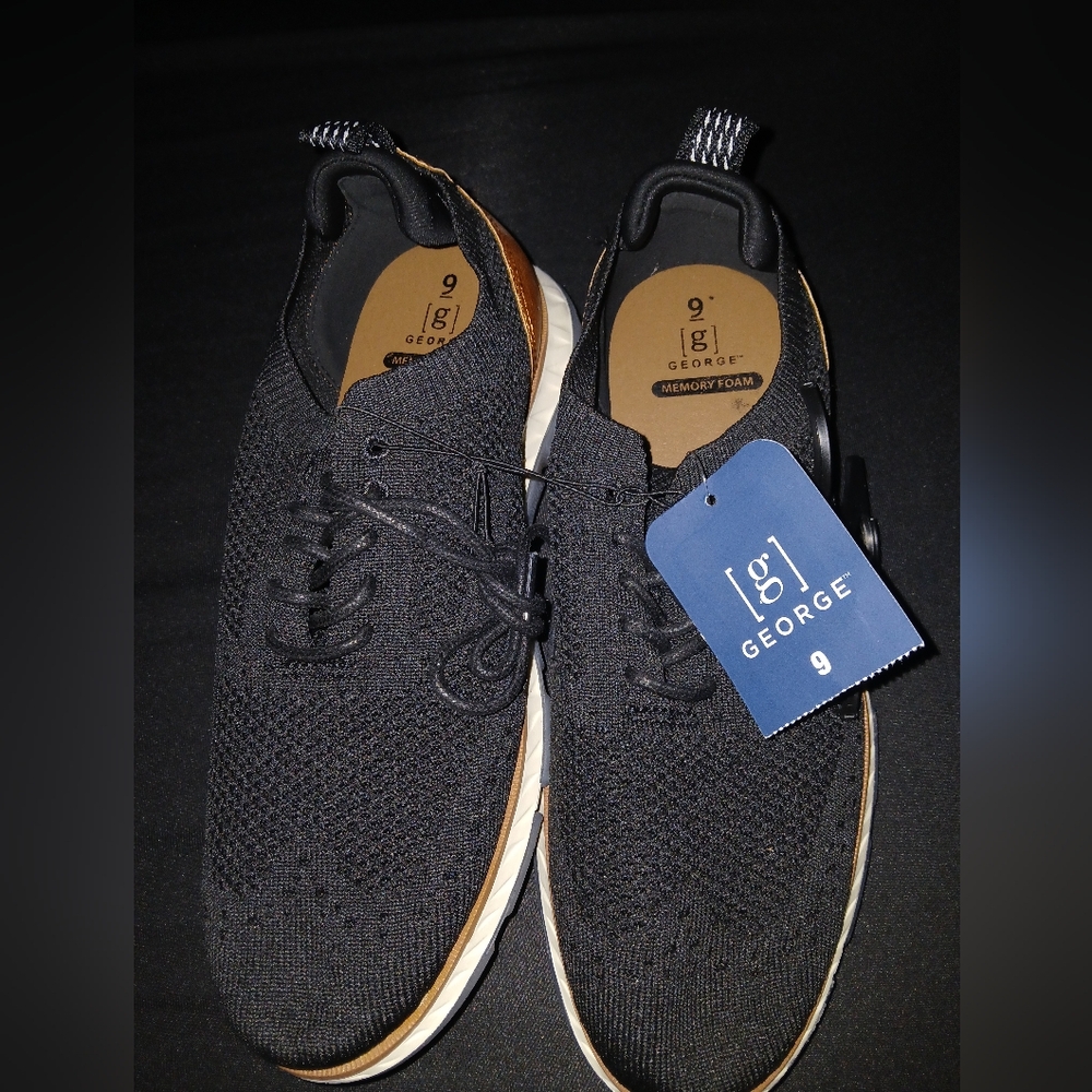 George Black and Brown Knit Comfort Oxford Dress Shoe